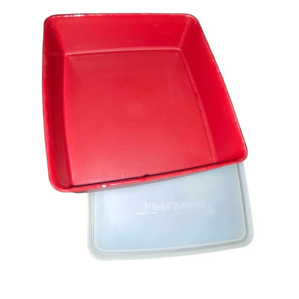 Tupperware Square Away Sandwich Box Food Storage Container Lid 670 671 Vintage